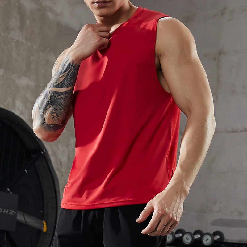 

Quick-drying Sports Vest Men Loose Breathable Sleeveless Vest T-shirt Men Running Basketball Fitness Suit Men's Shirt