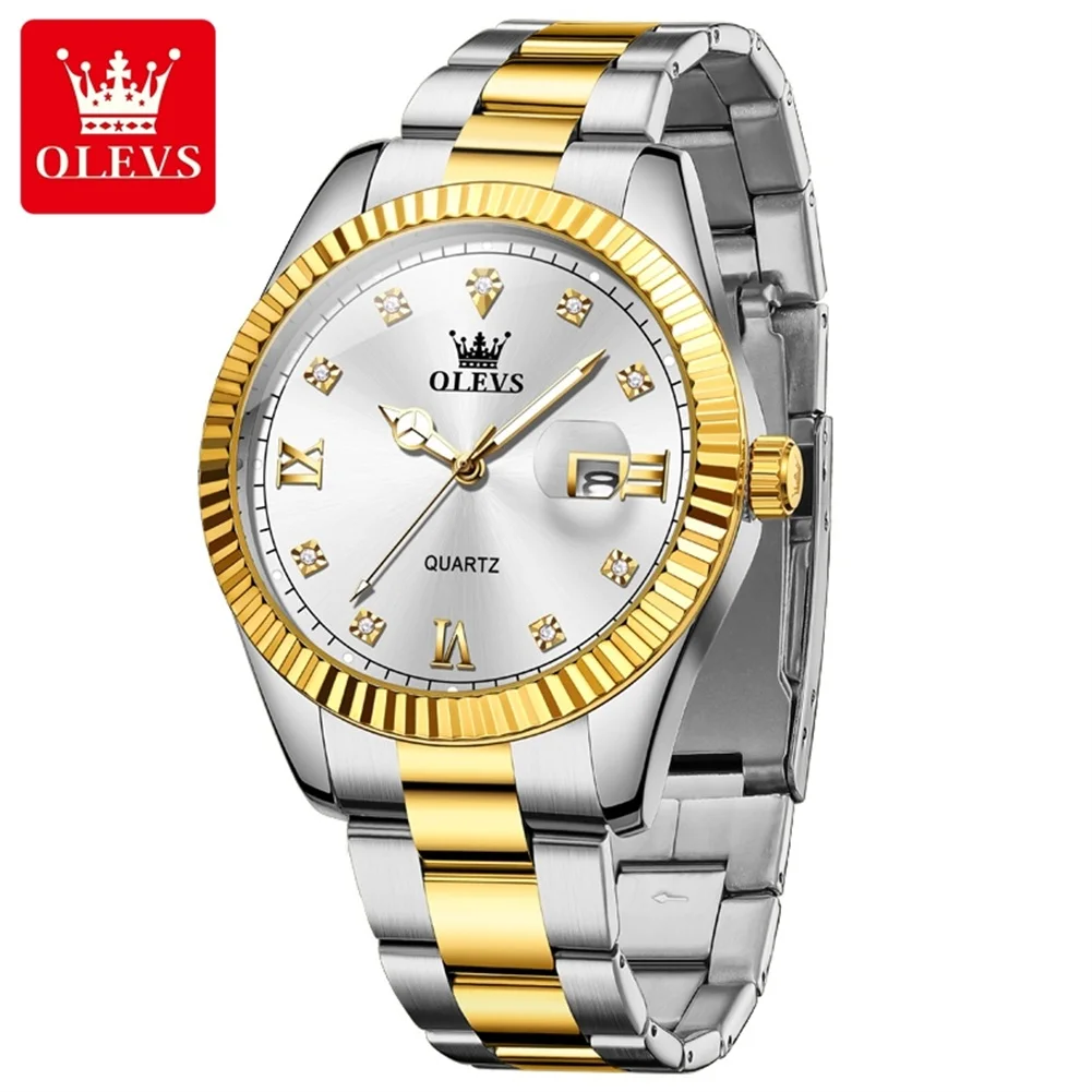 OLEVS 3623 Men‘s Watches Original Luxury Top Brand Quartz Watch for Man Waterproof Luminous Calendar Business Men's Wristwatches