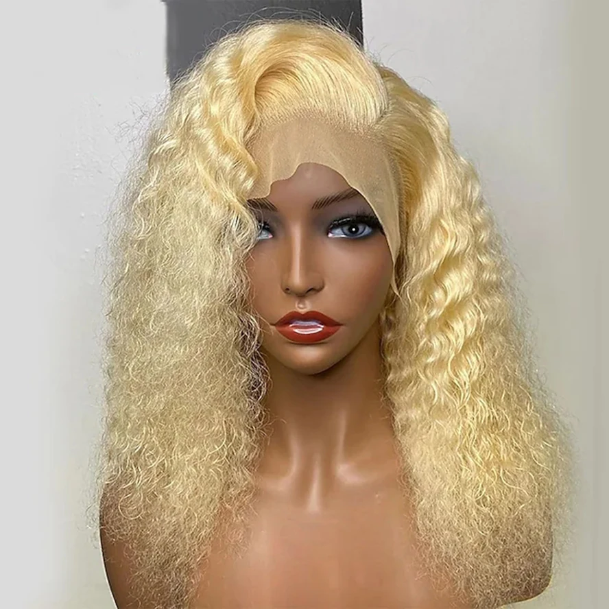 

13*6*1 T Part Lace Front Wig 1B 613 Curly 150% Density Hd Transaprent Lace Frontal Wigs T Part Deep Wave Pre Plucked full wig