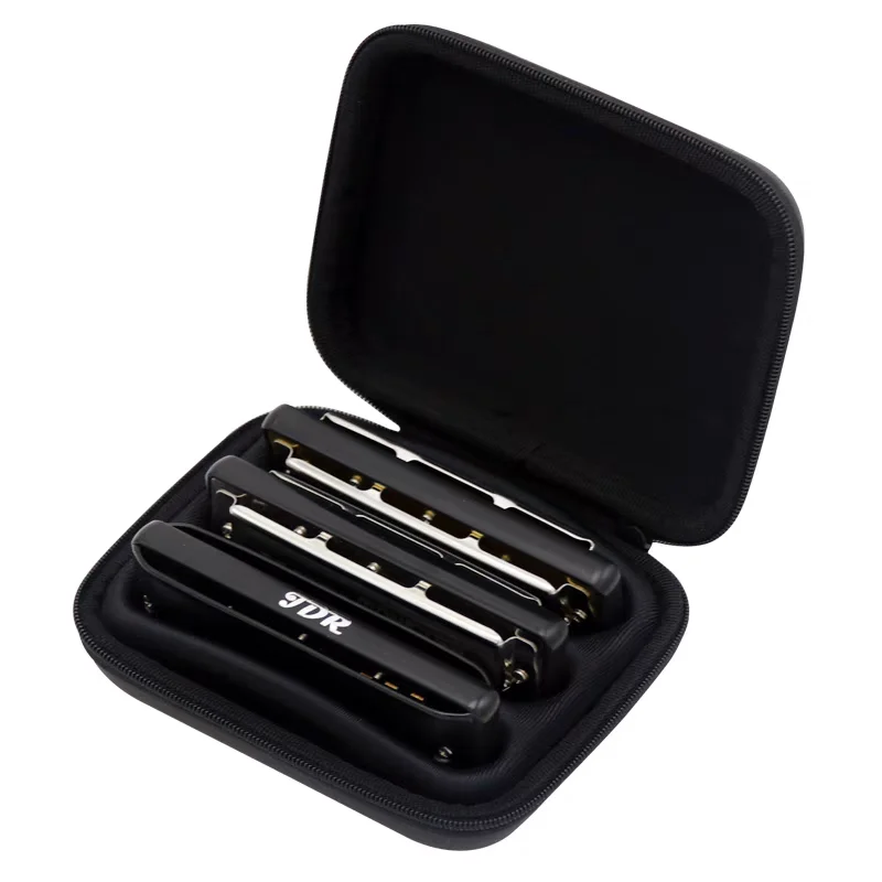 JDR Harmonica Case Blues Harp Armonica Box 10-Hole Diatonic Mouth Organ Bag Musical Instruments Storage Case Without Harmonica