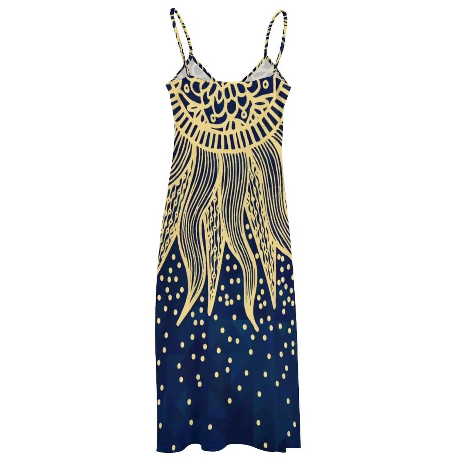 Blue Gold Boho Sun Mandala Confetti Sleeveless Dress Clothing Long dress wedding dresses for woman luxury evening dresses 2025