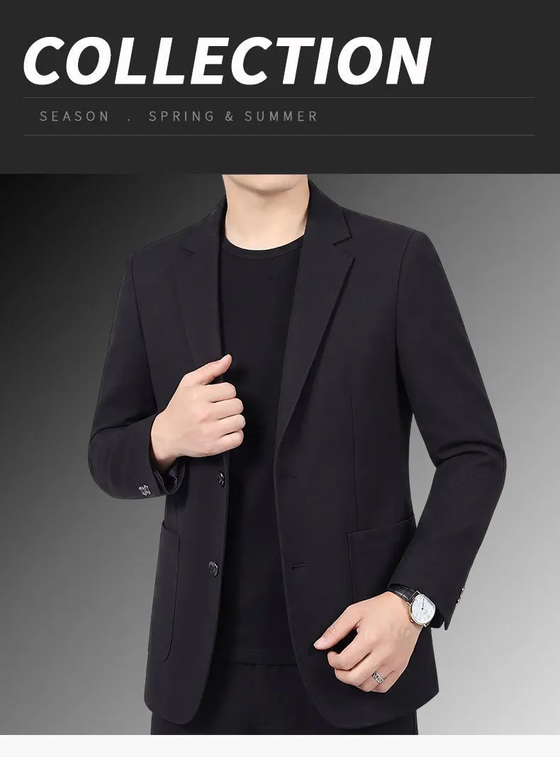 30% Leinen-Blazer - Stilvoller Business-Anzug für Herren im Britischen Gentleman-Stil, Trendiger Atmungsaktiver und Vielseitiger Casual-Blazer – Detail 2