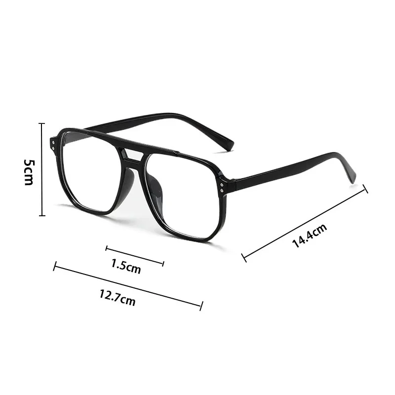 Vintage Herren Damen Große Sonnenbrillen Quadratische Designer-Sonnenbrillen Unisex Sonnenbrillen Schwarze Gläser UV400 – Detail 2