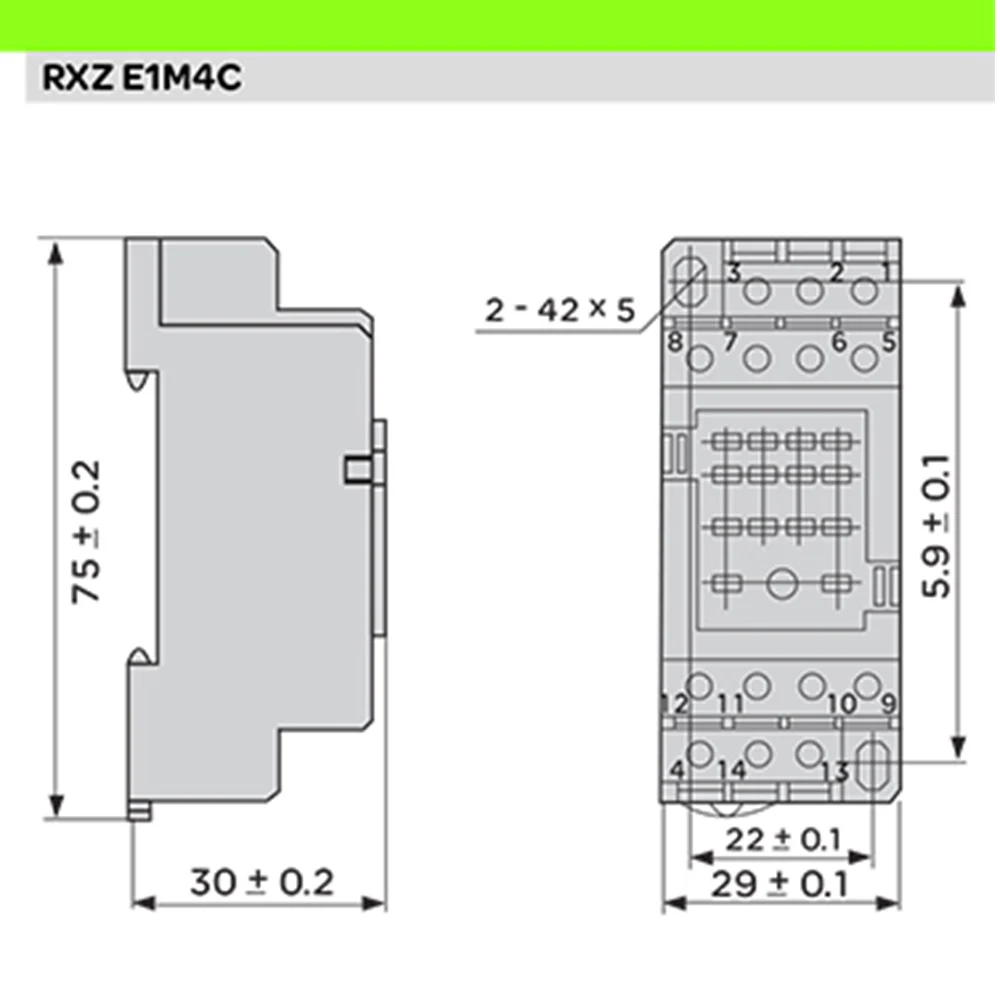 Original NEW for Schneider RXZE1M4C Small-scale Relay Base 14-pin 7A 250V Intermediate Relay Base Relay Socket Base 4NC 4NO RXM4