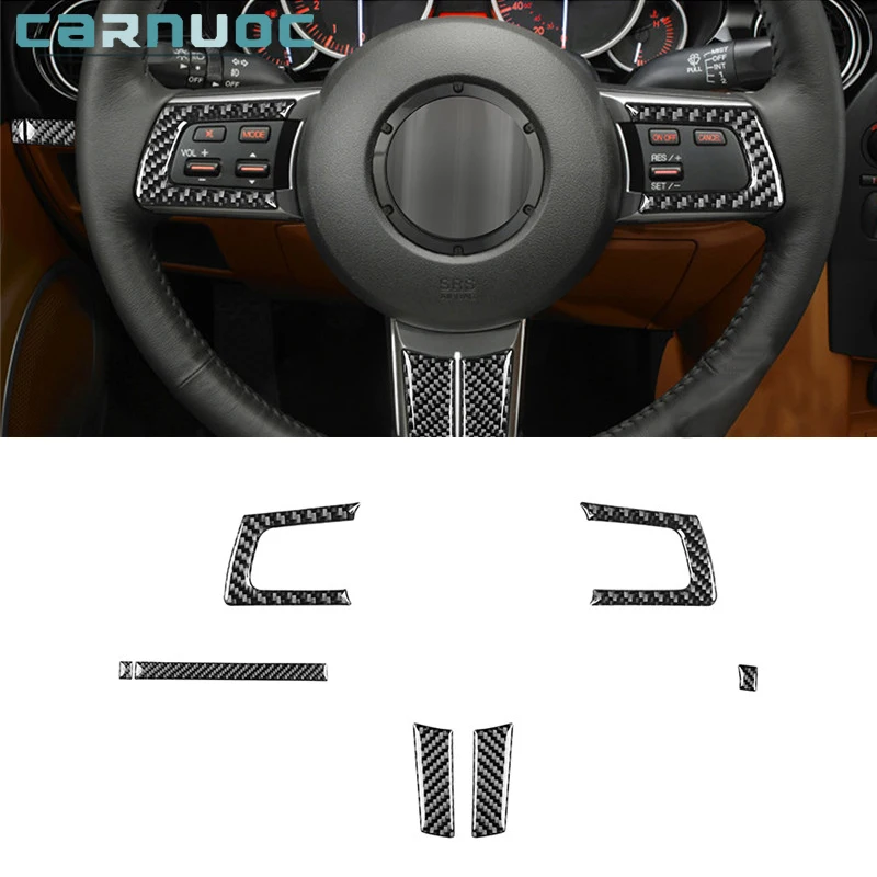 

For Mazda MX-5 Miata 2009 2010 2011 2012 2013 2014 2015 Carbon Fiber Steering Wheel Stickers Car Interior Decorative Accessories