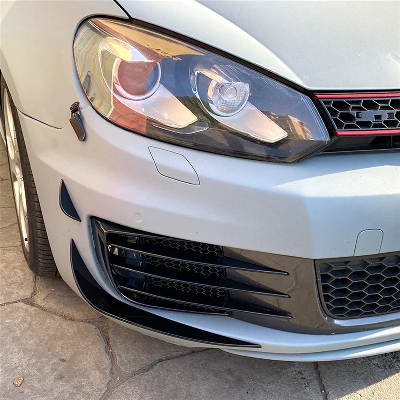 Car Front Bumper Canard Fins Flare Mods Splitter Lip Spoiler for Golf MK6 GT-I GTD 2009-2013