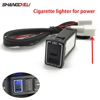 Puerto USB QC3.0 para coche con LED azul, cargador rápido TYPE-C, adaptador de carga de teléfono, pantalla de voltaje para Toyota Prado 150 Corolla Hilux 2020