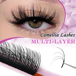 CoMango Stable Multi-Layer 3D Fluffy Lashes LC/LD Camellia Eyelashes Extension Wispy Premade Volume Fans Russian False Lashes