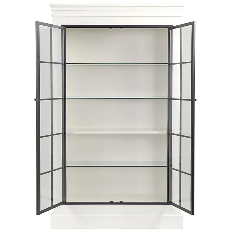 

Nordic fashion solid wood simple modern glass cabinet wine display small apartment dining side cabinet