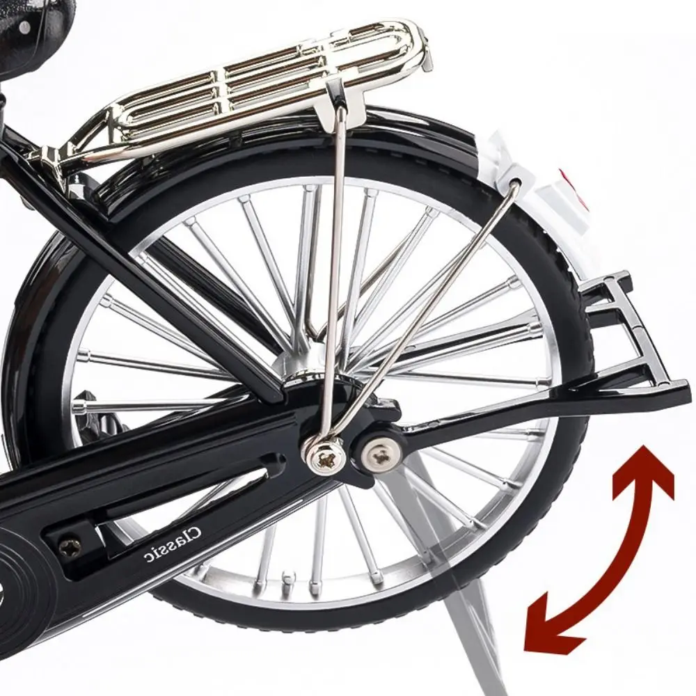 Modello di bicicletta fai-da-te pressofuso in metallo in miniatura Bici di simulazione di biciclette retrò Mini bici