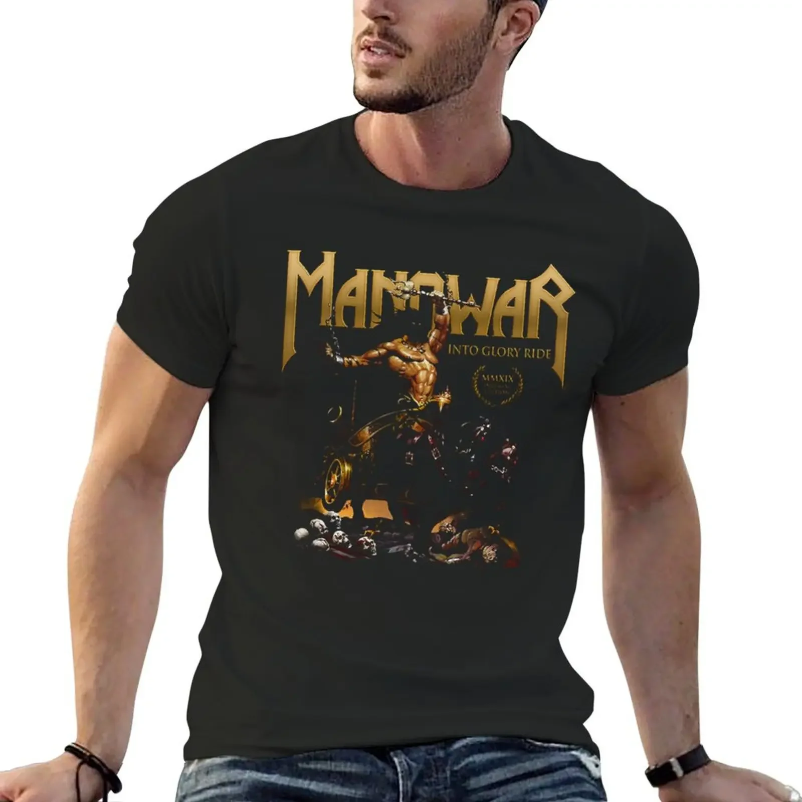

Manowar T-shirt anime blanks tops t shirts for men