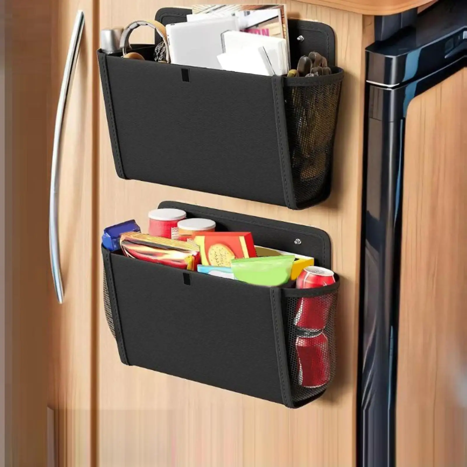 2pcs Closet Door Organizer For Boat RV Door Storage Pocket Foldable Campers Van Kitchen Side Organizer Bag Wall Mounted Pockets