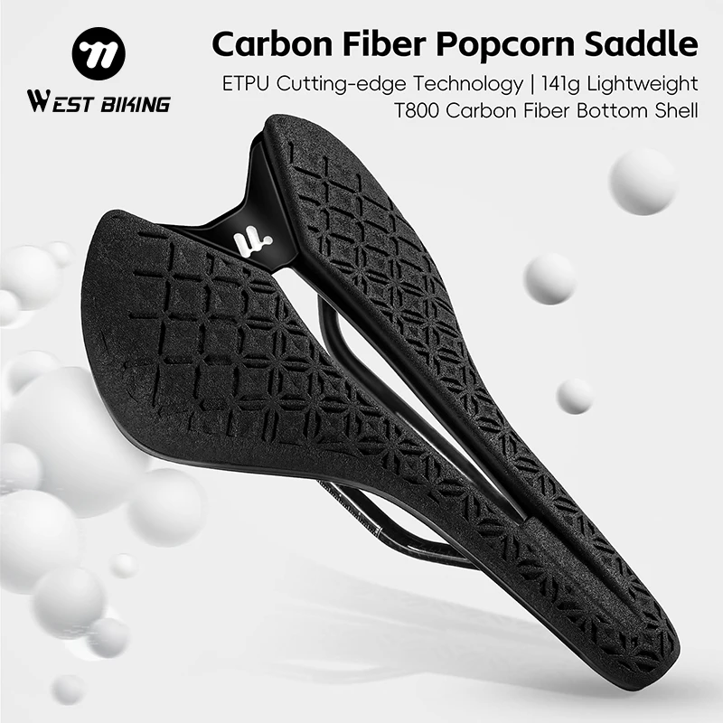 WEST BIKING Bicycle Saddle Carbon Fiber Bike Seat Hollow Ultralight MTB Road Racing Riding Seat Cushion Cycling Accessories