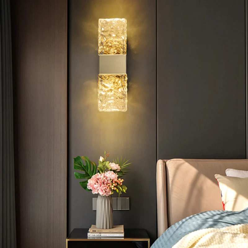 

Modern American Style Wall Lamp Golden Home Atmosphere Living Room TV Background WallLamp Bedroom Bedside Aisle Lamp