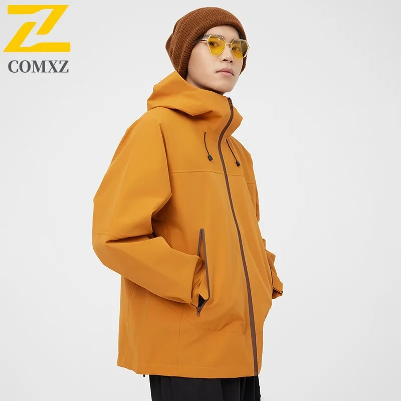 معطف واق من المطر COMXZ مقاوم للرياح ومقاوم للماء بلون سادة وصالة الألعاب الرياضية والجري Chaqueta كلاسيكي للمشي لمسافات طويلة وخفيف الوزن وعالي الجودة ملابس خارجية للرجال #4