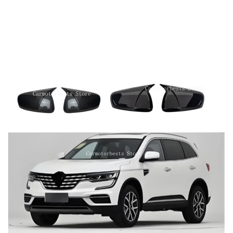 Car  Rearview Side Mirror Cover Fit For  Renault Koleos 2016 2017 2018 2019 2020  Wing Cap Rear View Case Trim Carbon Fiber