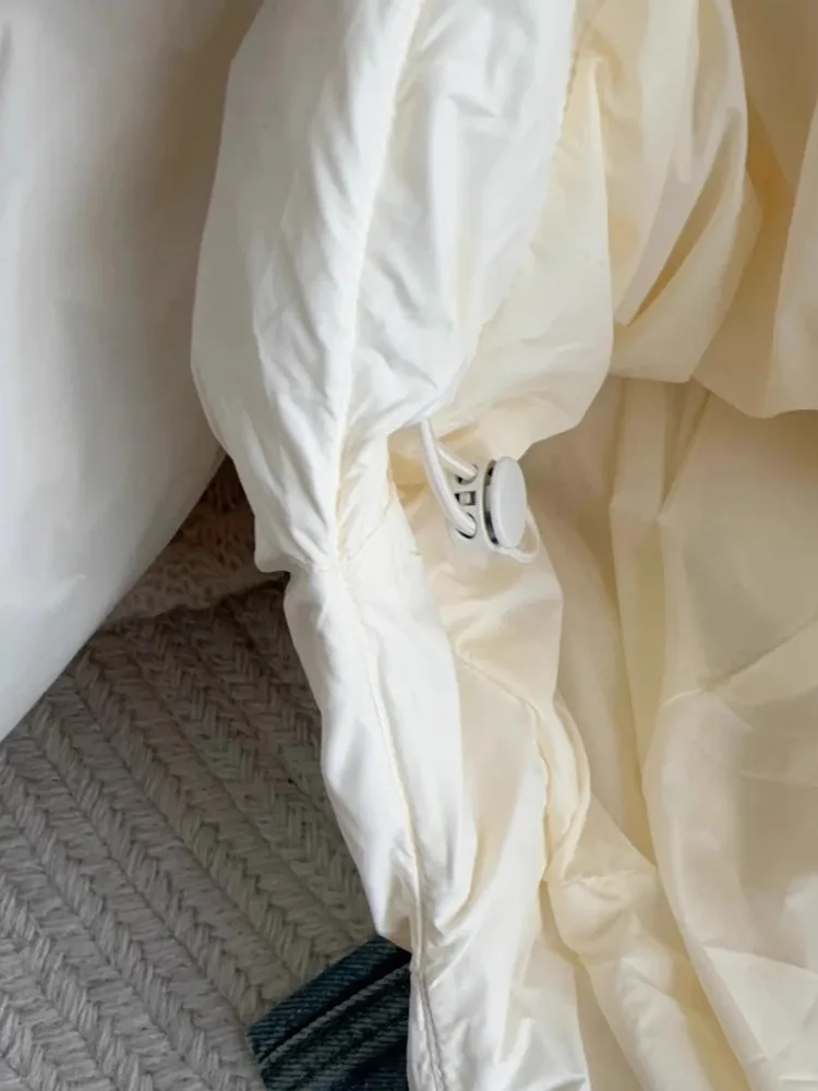 أزياء عارضة معطف المرأة الشتاء الكورية نمط أبيض قصير مقنعين سترة منفوخة سستة سميكة الدافئة مبطن فضفاضة تناسب شيك الزي #3