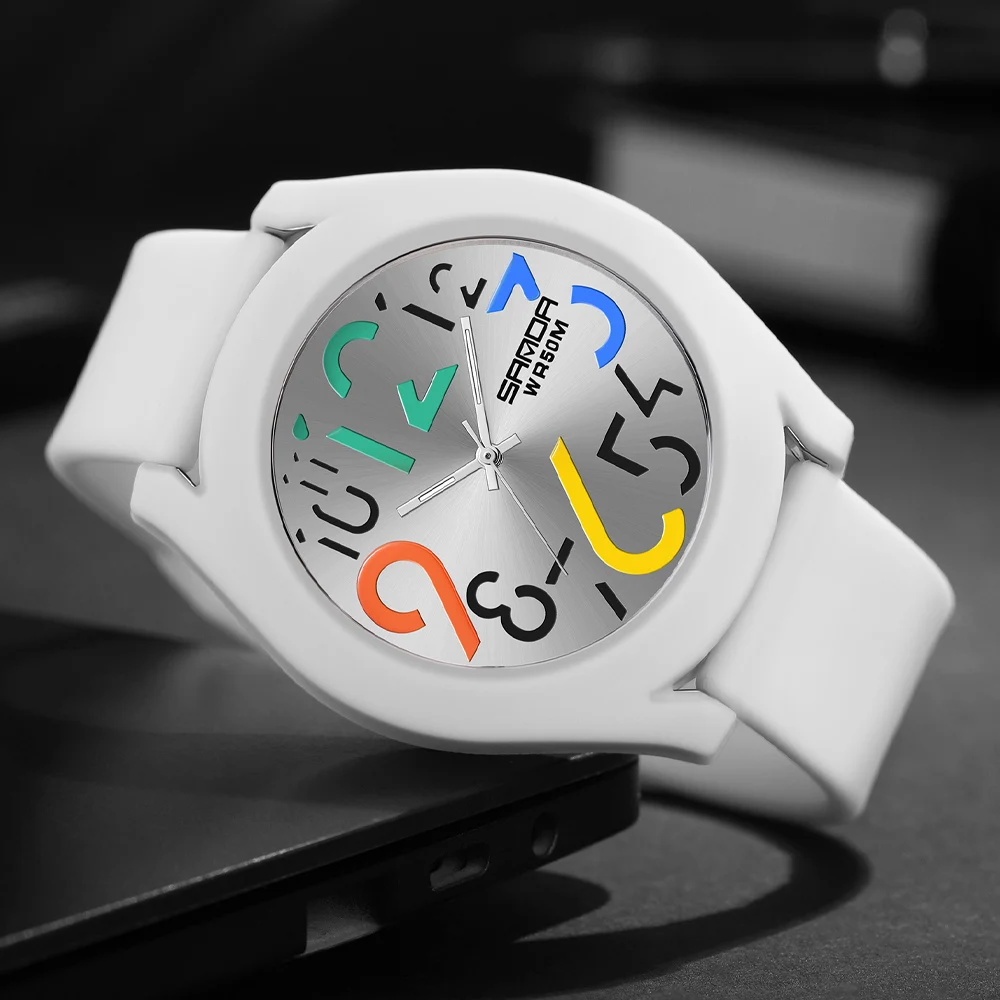 SANDA Luxury Elegant Men Women Wristwatch Waterproof Luminous TPU Strap Ladies Watch Quartz Women's Watches Girl Reloj