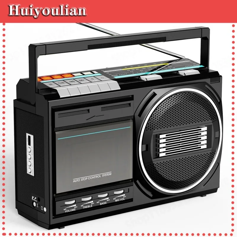 Vintage home cassette recorder fm radio old tape player with usb recording