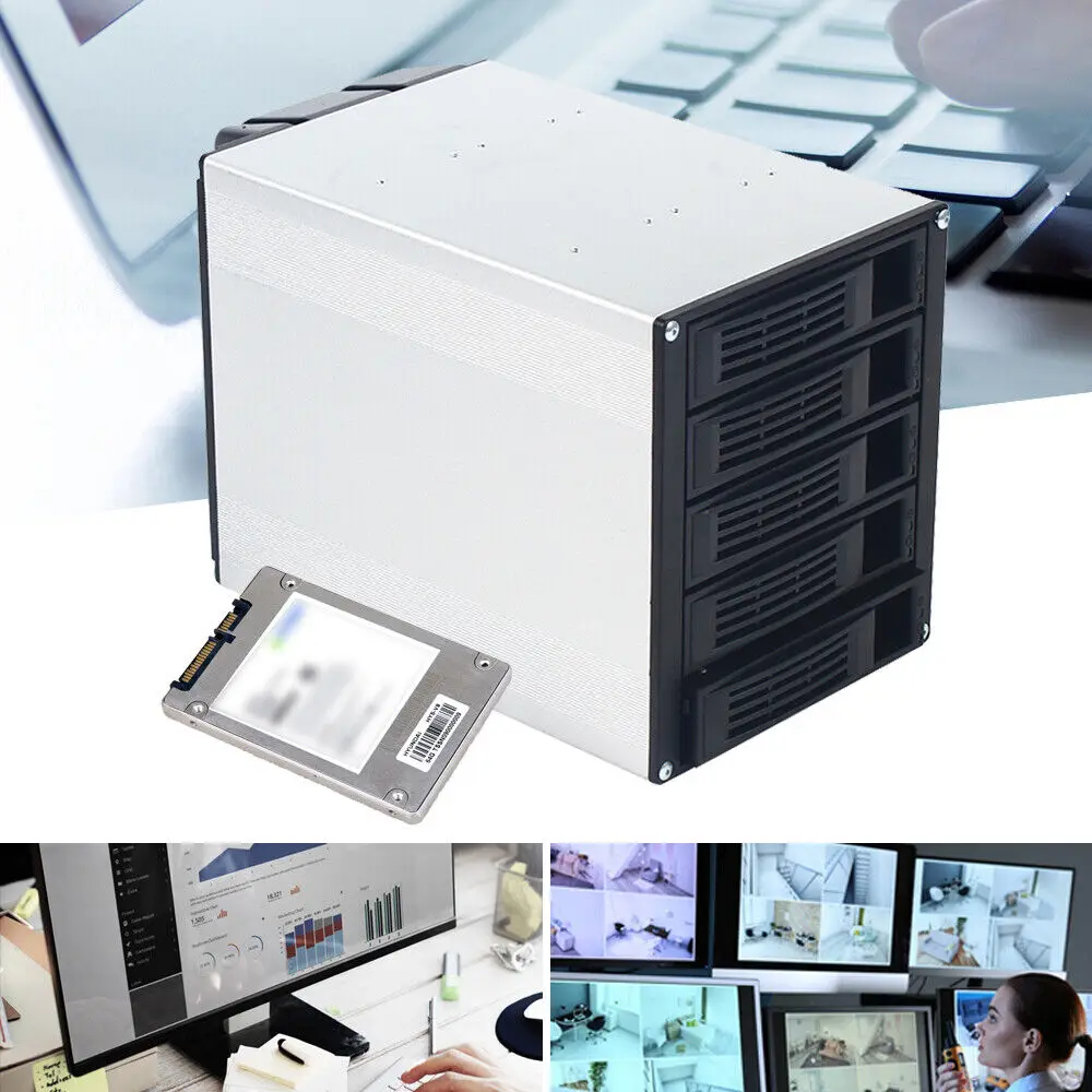 

HDD Enclosure Hot Swap Cage 5-Bay 3 X 5.25" Drive Bays 5x SATA 3.5"/2.5"Sas HDD