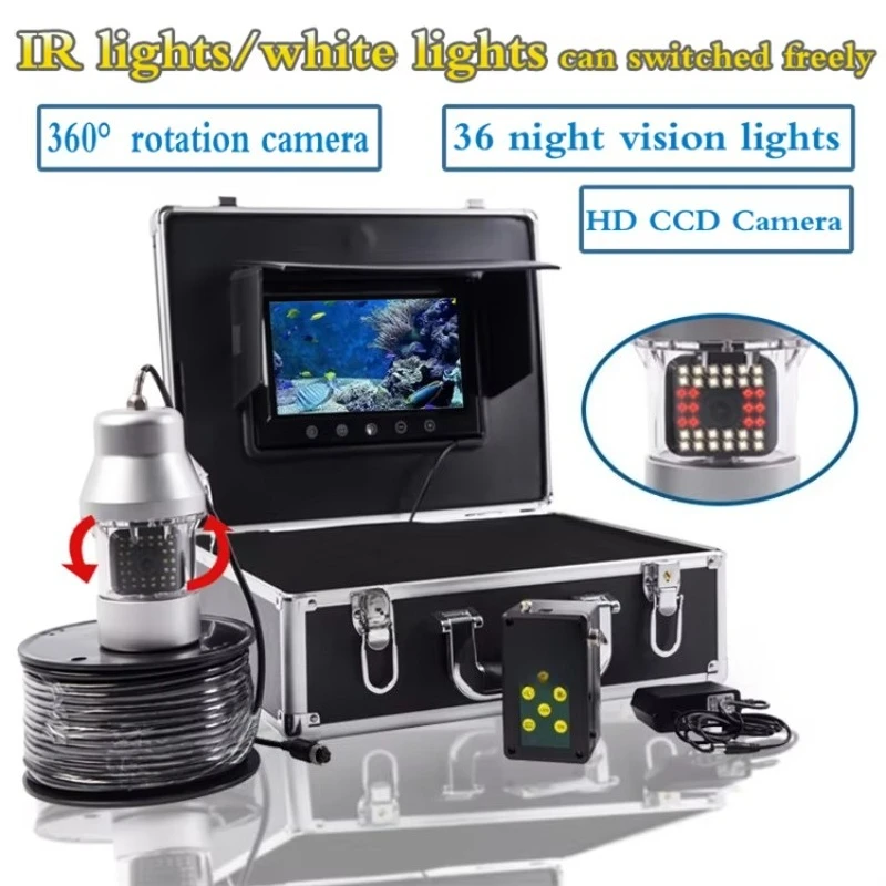 Wholesale 9inch 20m-200m 360-Degree Rotating Underwater Fishing Video  IP68 Waterproof 8G Fishing