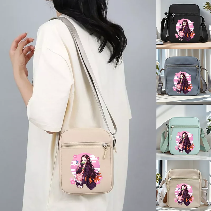 

New Women's Kamado Nezuko Mini Small Bag Fashion Casual Multi Compartment Simple Shoulder Bag Anime Satchel
