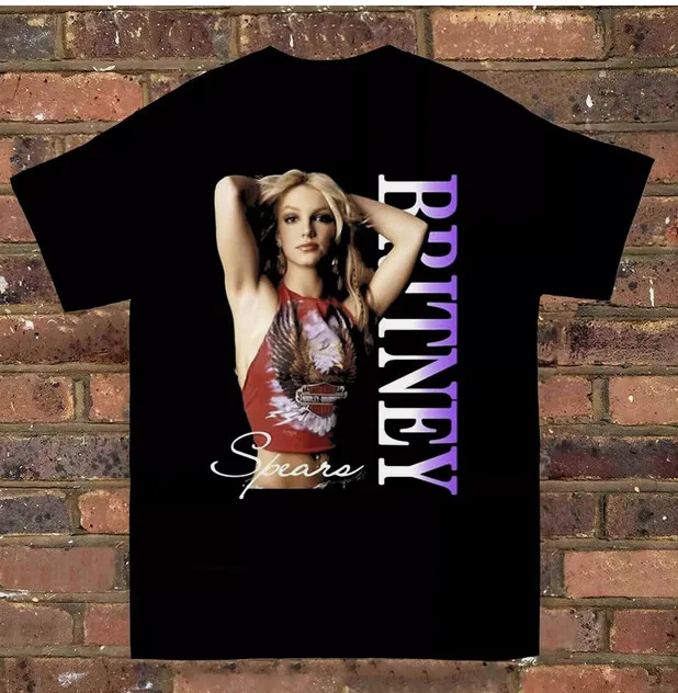 

Футболка с рисунком Britney Spears, хлопковая черная мужская футболка с коротким рукавом, размеры от S до 5XL