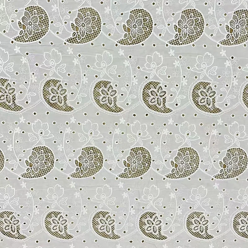 

Hollow Embroidered Floal Lace Fabric for Sewing Dress Clothes DIY Handmade Crafting Cloth