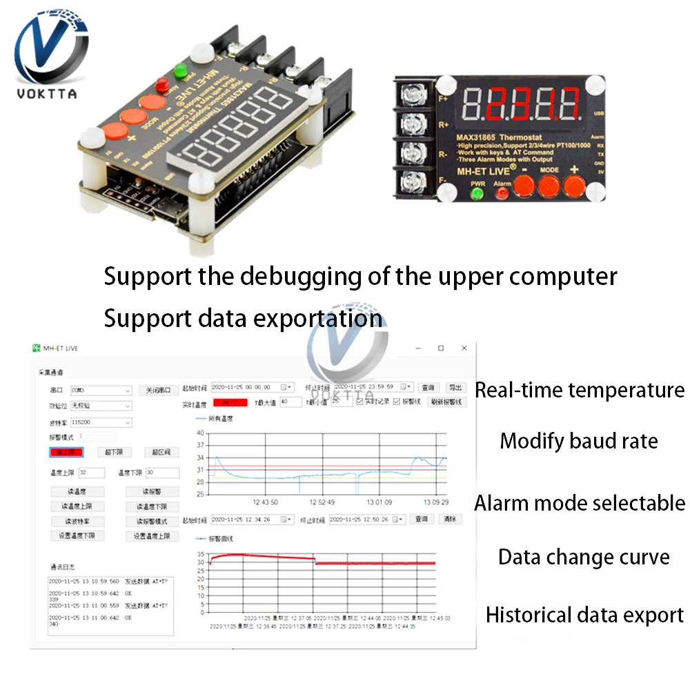 DC3.3-5V Electronic Temperature Controller High Precision Isolated Temperature Collector Module -200℃-650℃ Adjustable Thermostat