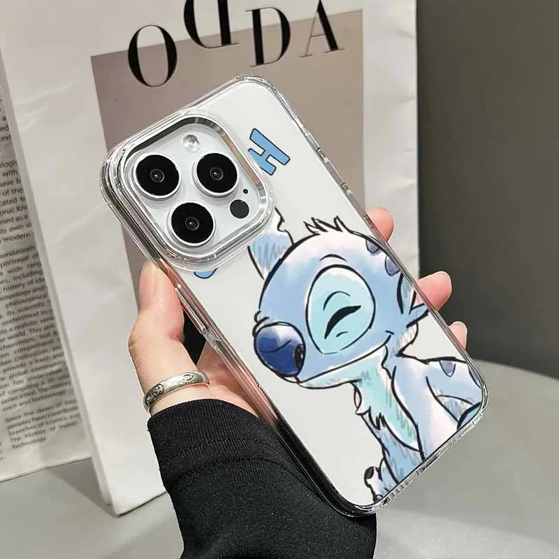 Disney Stitch Transparent Phone Case For Apple iPhone 17 AIR 16E 15 14 13 12 11 Pro Max Plus Cover Funda Silicone Soft Capa view 4