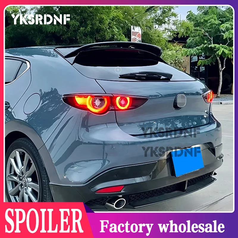 

For Mazda 3 Axela Hatchback 2020 FRP Carbon Fiber Rear Car Window Trim Lip Spoiler Rear Roof Tail Rear Trunk Wing