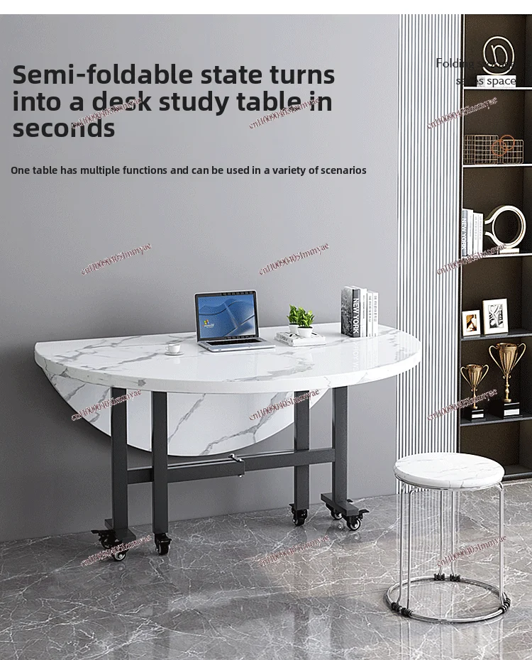 طاولة طعام قابلة للطي منزلية متعددة الوظائف قابلة للطي طاولة طعام مستديرة متنقلة #5