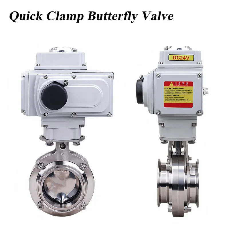 Quick-clamp Butterfly Valve D981X-16P Explosion-proof Stainless Steel Food-grade Clamp-type High-quality Electric Actuator