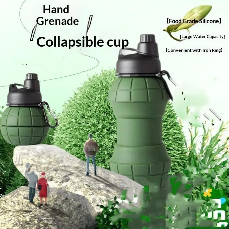 Collapsible Kettle Shaped Silicone Water Cup Leakproof Reusable Heat Resistant Portable Drinking Mug for Gym Hiking Travel