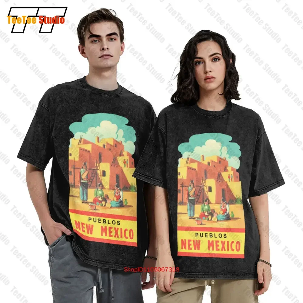 Mexico Pueblos Travel- Indians,Santa Fe,Route 66 Vintage Oversized T-Shirt KYQ5
