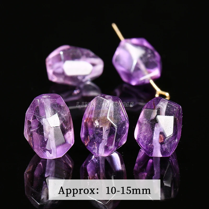 1 Pc Natural Amethyst Faceted Irregular Shape Bead Random Size Healing Stone For Jewelry Making Diy Necklace Bracelet Accessory