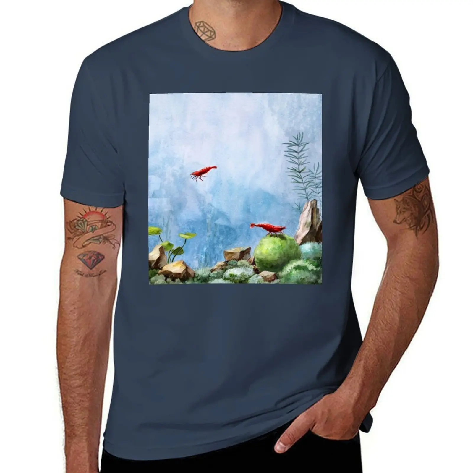 

Red cherry shrimp in an aquarium T-Shirt t shirt custom print funny t shirts dark humor T-Shirt
