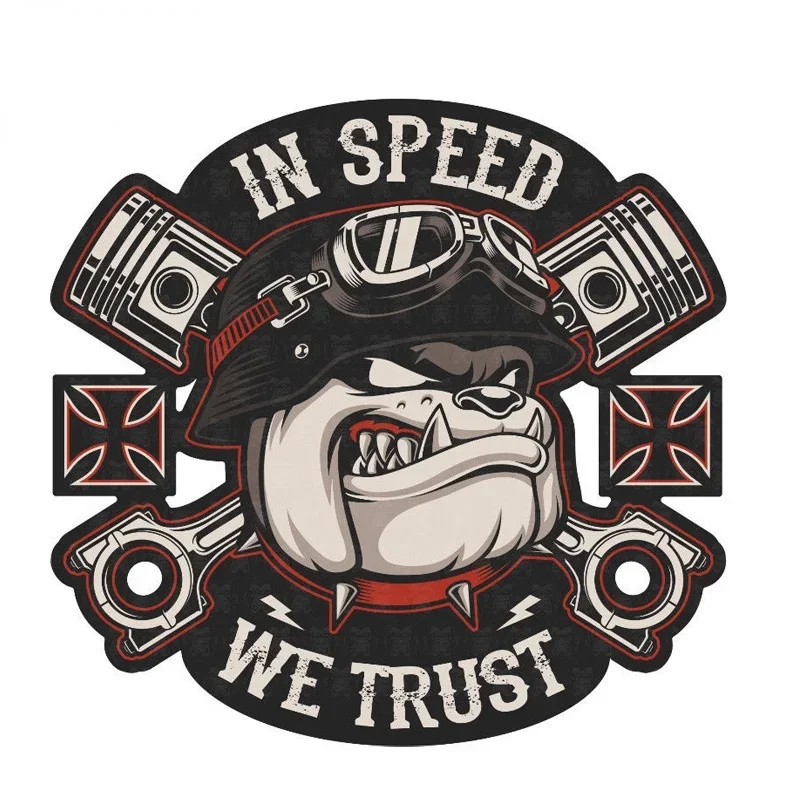 New Design Cool Old School Motorcycle At Speed We Trust Badge Brand Car Decals Decals Decorative Motocross Stickers, 15cm