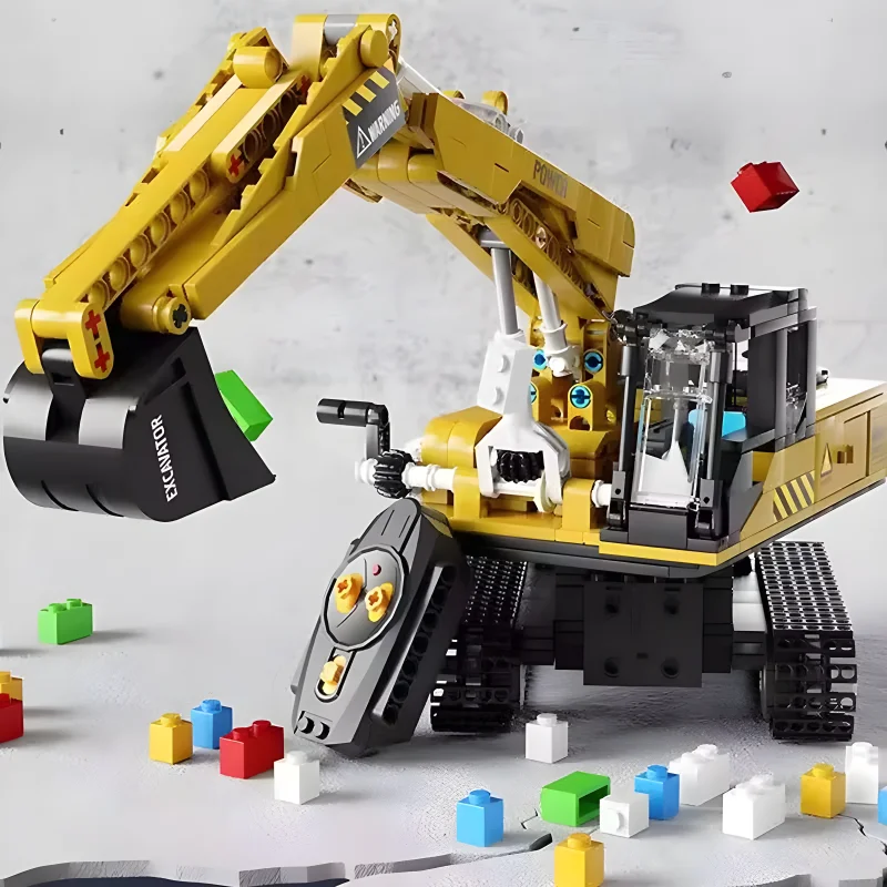 MOC YC-33001 High-Tech Car Construction Truck Excavator Model Building Blocks Bricks Puzzle Assembly Toy Christmas Gift For Kids