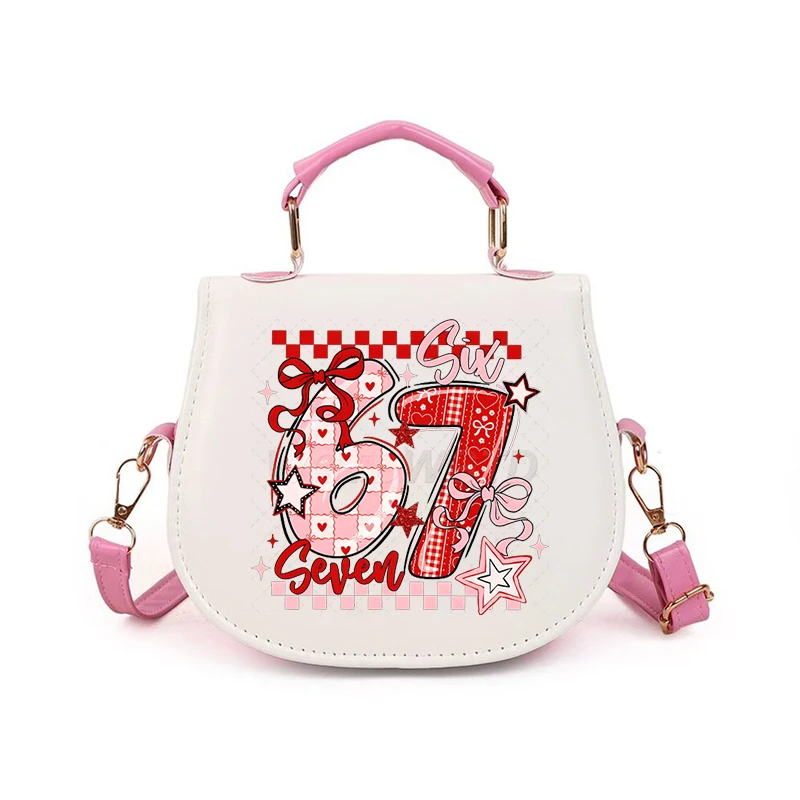 ستة سبعة حقيبة كتف عيد الحب متعة Coquette القوس 67 الاتجاه حقائب اليد النسائية موضة Xoxo هدية عيد الحب حقيبة كروسبودي للأطفال
