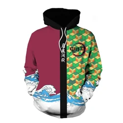 Sudadera con capucha 3D de Anime Demon Slayer para hombre, disfraz de Kimetsu No Yaiba, Agatsuma Zenitsu Tomioka Giyuu