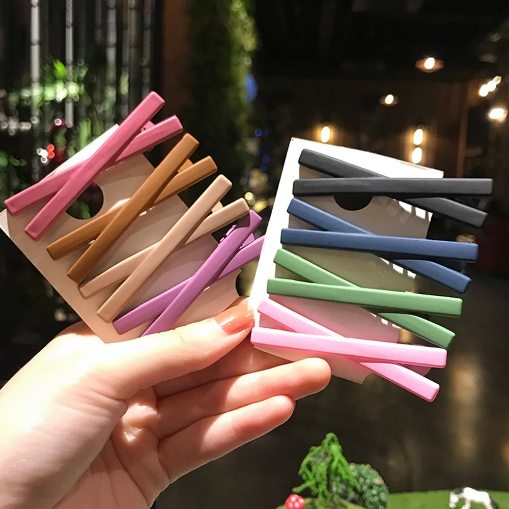 Candy Color Frosted Cross Clip Bowknot Hairpins Barrettes Broken Hair Clip Bow Edge Clip  For Women Girl Cute Hair Accessories