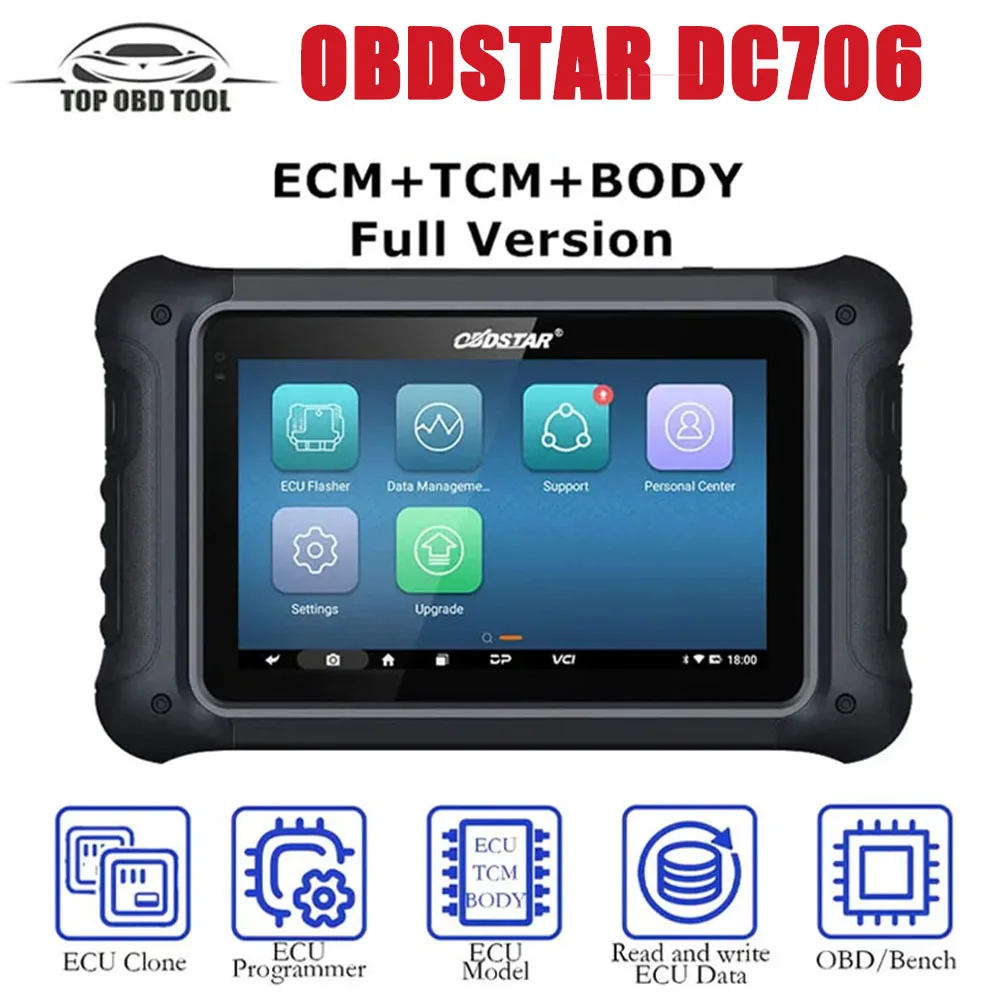 

OBDSTAR DC706 ECM TCM Body Vsersion ECU Инструмент для автомобилей и мотоциклов ECM/TCCM/BODY Clone от OBD или BENCH dc706 полная программа ECU