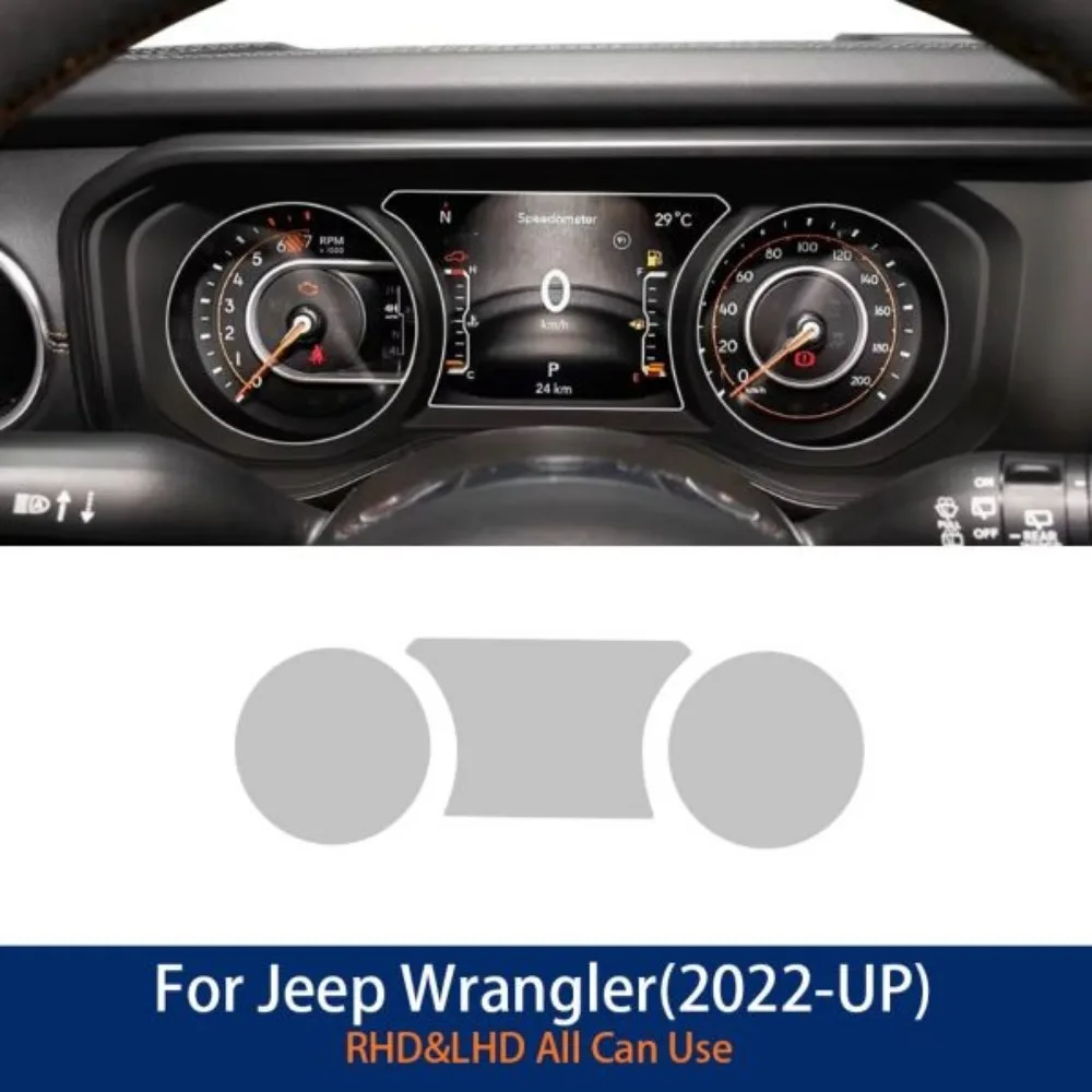Car Interior TPU Protector Anti-scratch Film For Jeep Wrangler JL 22-26 Protective Transparent Anti-tear Stickers Accessories