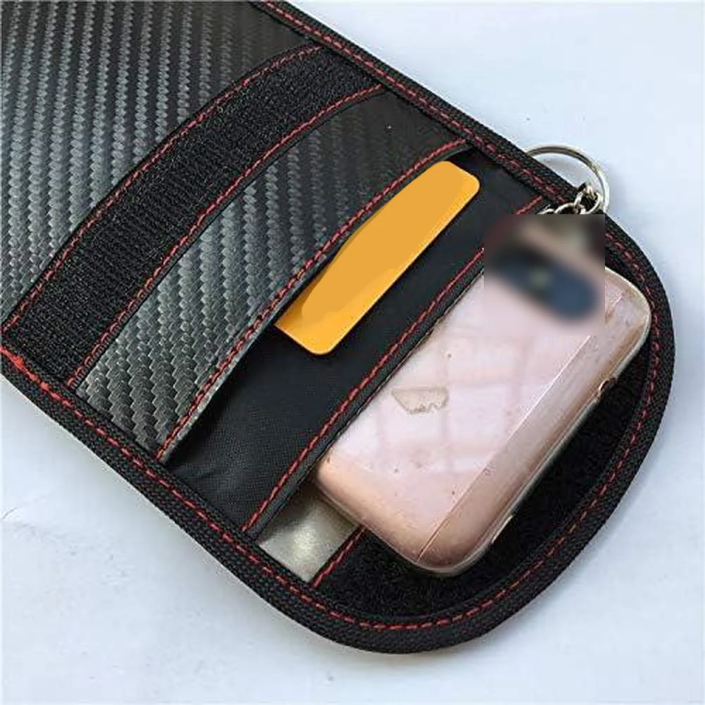 

Carbon Fibre style Privacy Key Case Anti-theft Anti-scan Car Key Signal Shielding Card Holder Car Key Storage Bag Key Fob Pouch