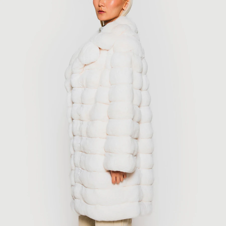 Rabbit Fur Coats Rex Rabbit Fur Jackets With Lapel Real Fur Coats Womens  White Rabbit Fur Jacket