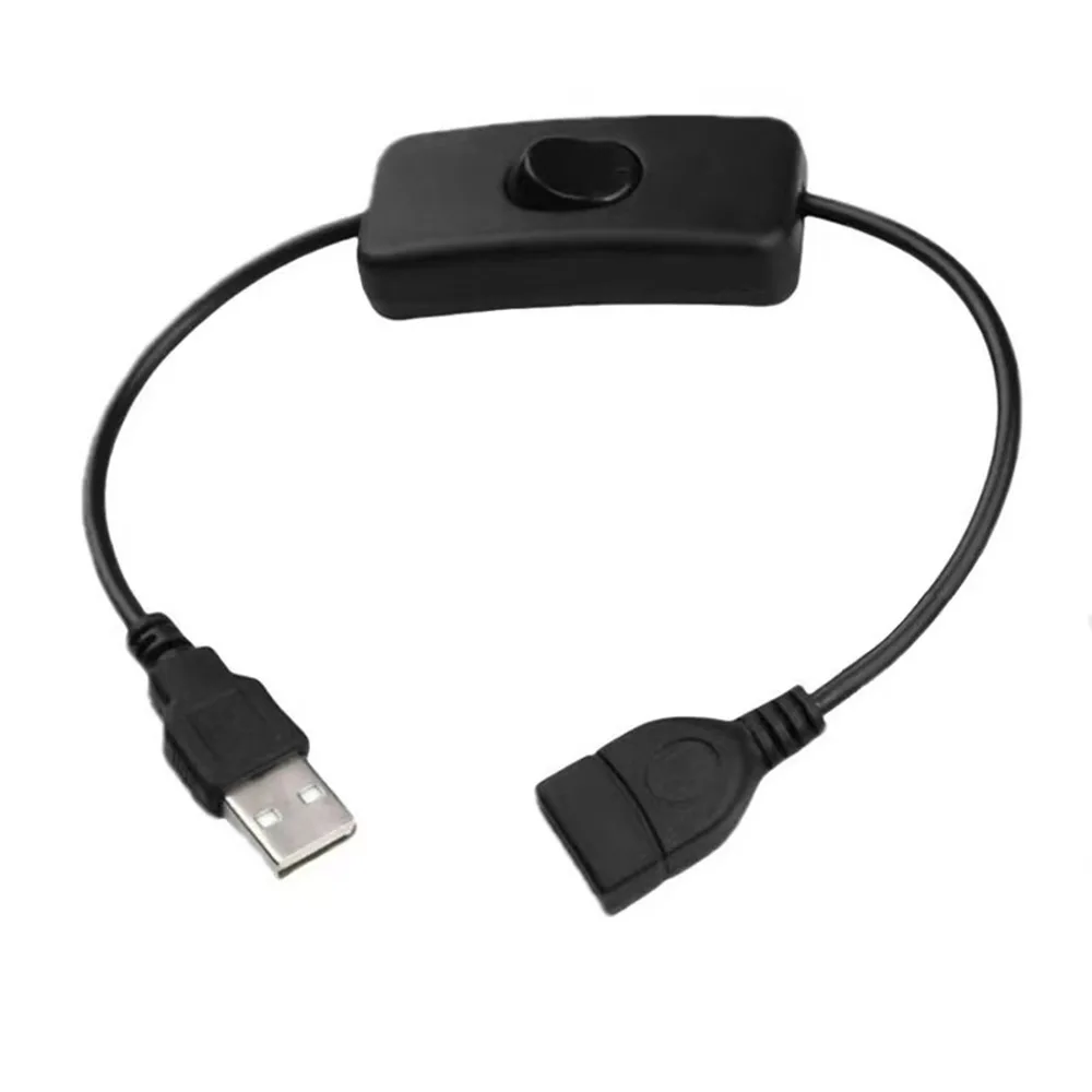 30CM DC/USB Extended Extension Switch USB Cable With Switch Button Power Cord Long Life Lamp Charger Adapter