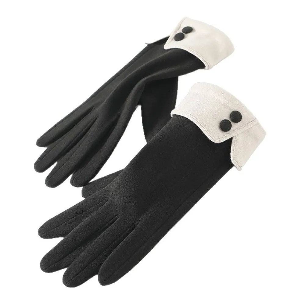 Fashion Windproof German Velvet Gloves Touchscreen Anti-skid Warm Gloves Cold Proof Mittens Autumn Winter