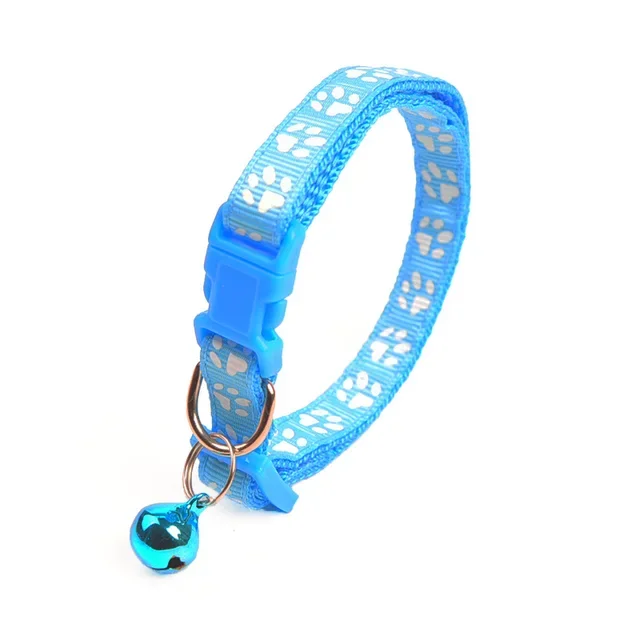 Collar para mascotas con campana, huella de dibujos animados, colorido perro, cachorro, gato, gatito, Collar de anillo de campana de seguridad ajustable, accesorios para mascotas