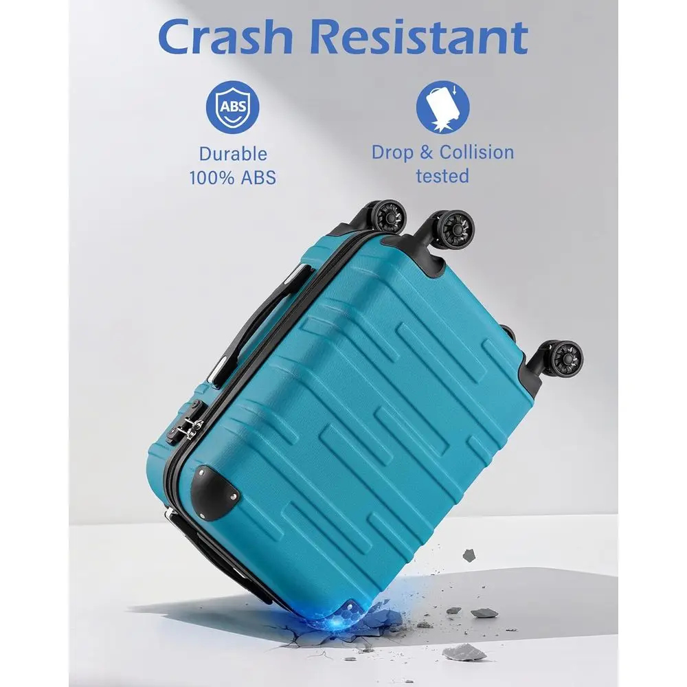 Coolife Carry-On Hardside Spinner Suitcase with TSA Lock & Telescopic Handle